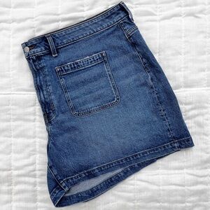Madewell Emmett patch pockets high rise denim shorts Earlwood 24W plus size NWT